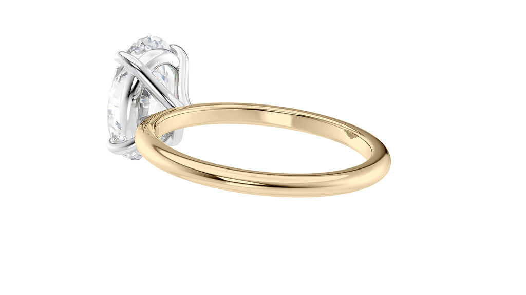 Oval Solitaire Slim Band Diamond Engagement Ring