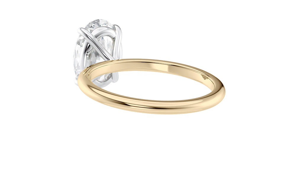 Oval Solitaire Slim Band Diamond Engagement Ring