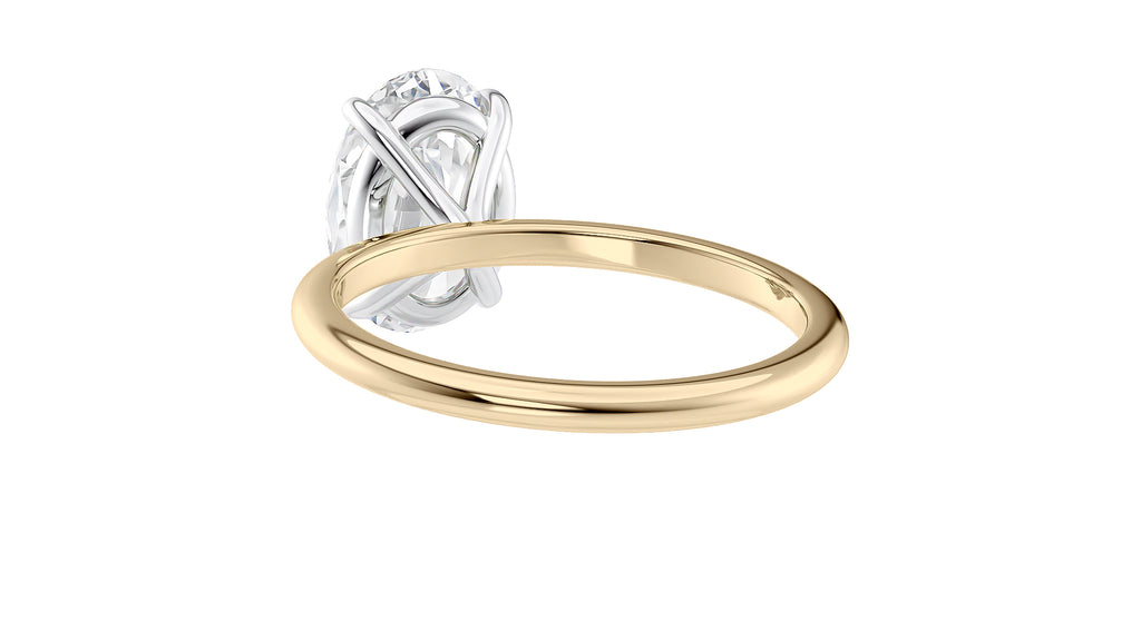 Oval Solitaire Slim Band Diamond Engagement Ring