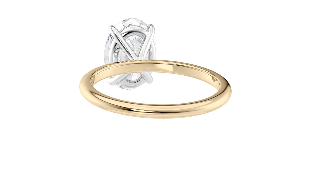 Oval Solitaire Slim Band Diamond Engagement Ring