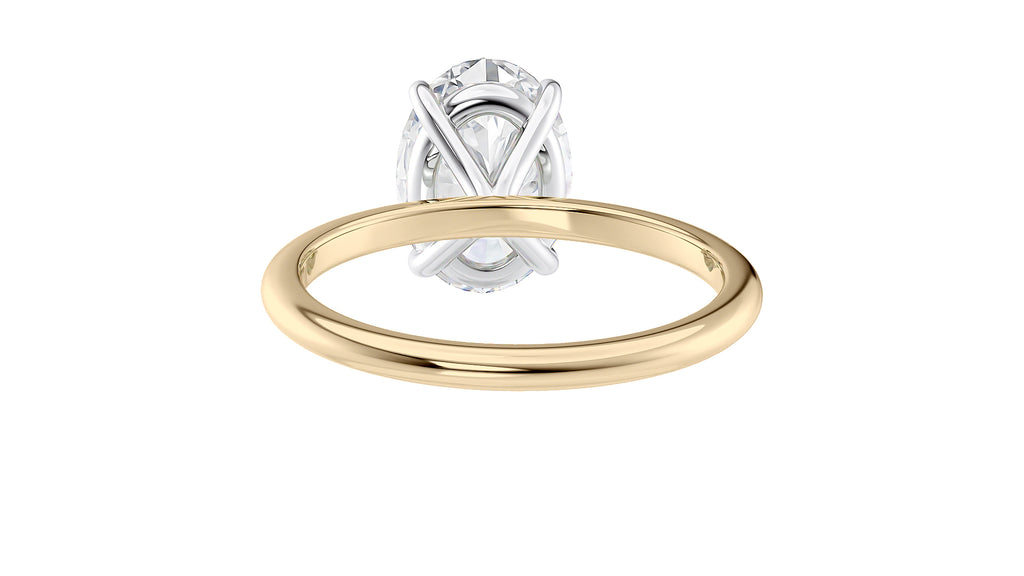 Oval Solitaire Slim Band Diamond Engagement Ring