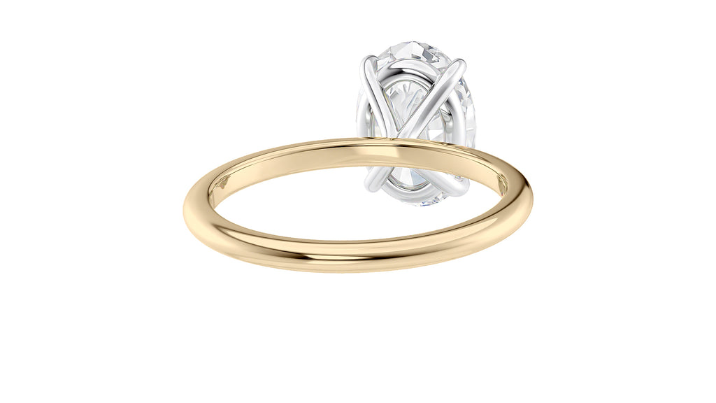 Oval Solitaire Slim Band Diamond Engagement Ring