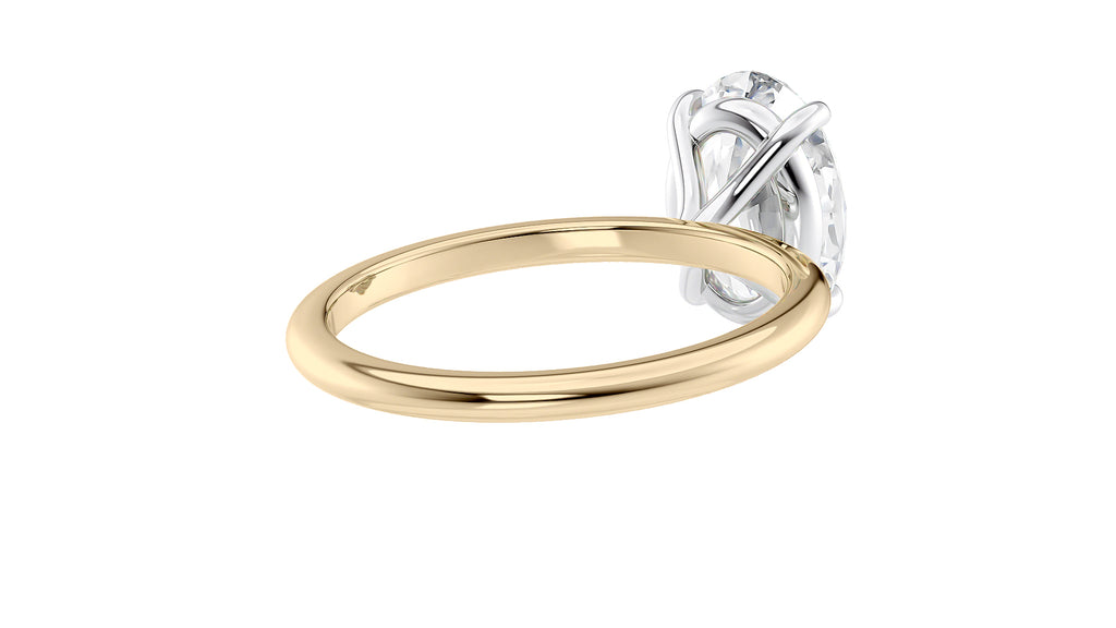 Oval Solitaire Slim Band Diamond Engagement Ring