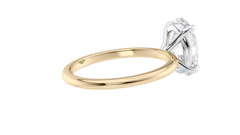 Oval Solitaire Slim Band Diamond Engagement Ring