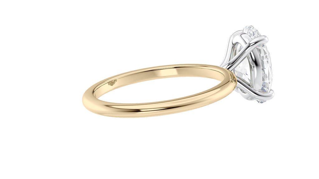 Oval Solitaire Slim Band Diamond Engagement Ring