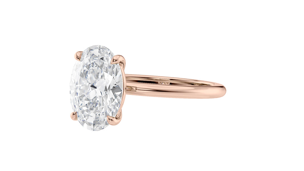 Oval Solitaire Slim Band Diamond Engagement Ring