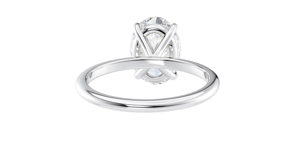 Oval Solitaire Slim Band Diamond Engagement Ring