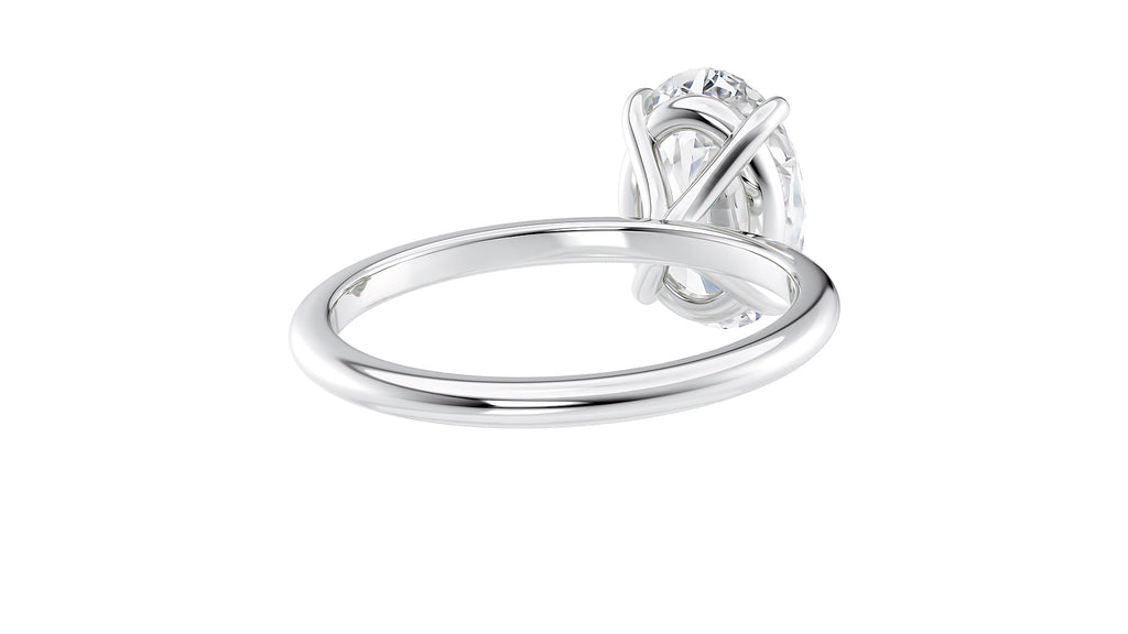 Oval Solitaire Slim Band Diamond Engagement Ring