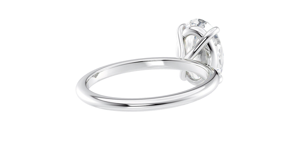 Oval Solitaire Slim Band Diamond Engagement Ring