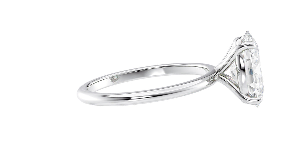 Oval Solitaire Slim Band Diamond Engagement Ring