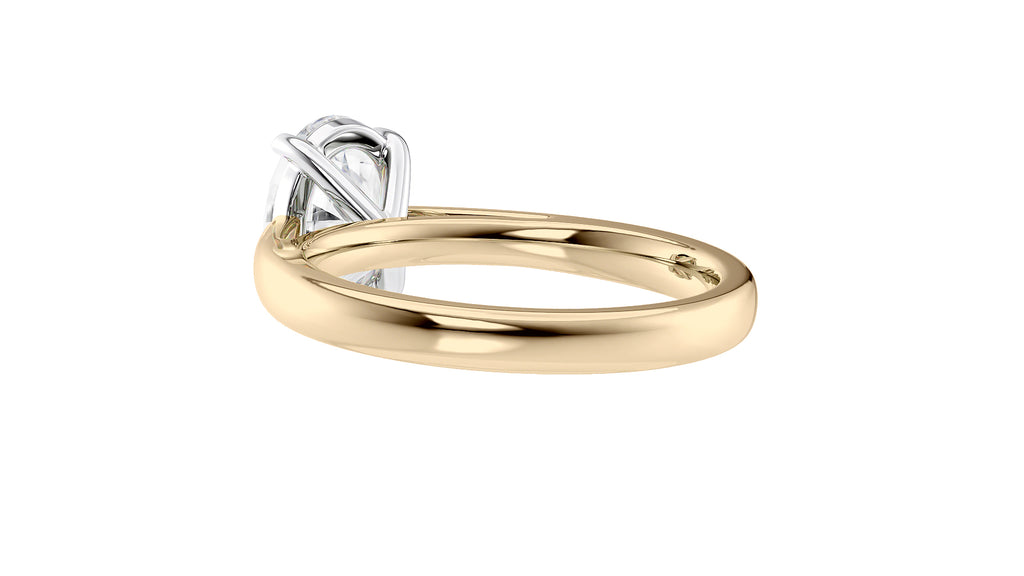 Oval Solitaire Tapered Band Diamond Engagement Ring