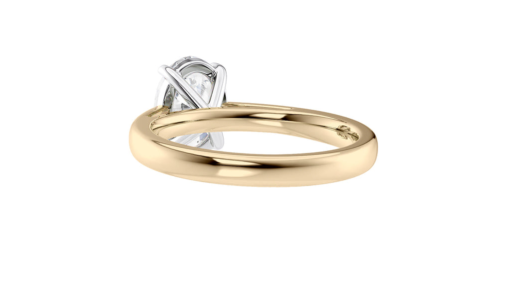 Oval Solitaire Tapered Band Diamond Engagement Ring