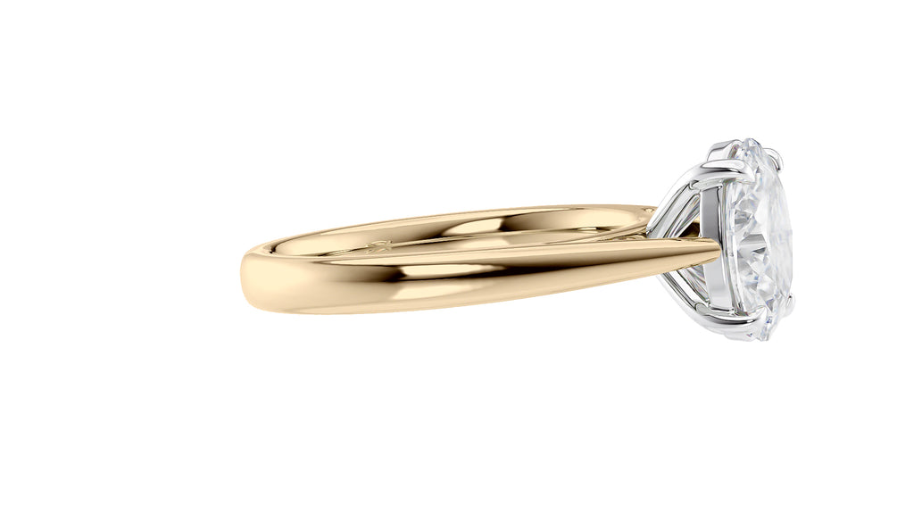 Oval Solitaire Tapered Band Diamond Engagement Ring