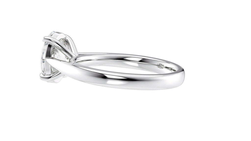 Oval Solitaire Tapered Band Diamond Engagement Ring