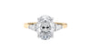 Oval & Pear 3 Stone Diamond Engagement Ring