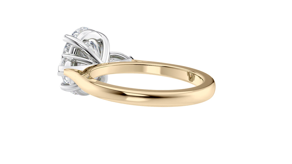 Oval & Pear 3 Stone Diamond Engagement Ring
