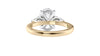 Oval & Pear 3 Stone Diamond Engagement Ring