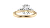 Oval & Pear 3 Stone Diamond Engagement Ring