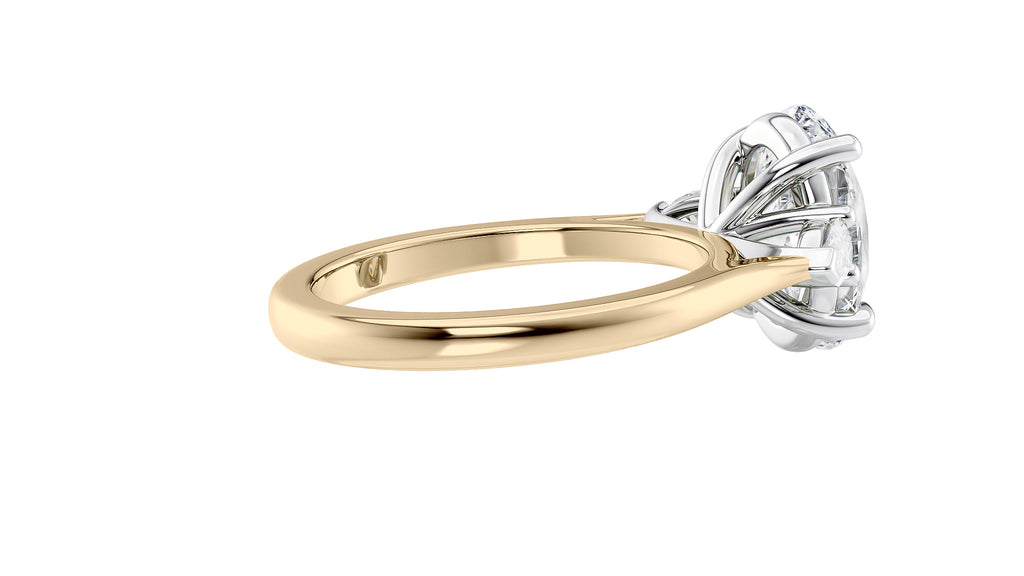 Oval & Pear 3 Stone Diamond Engagement Ring