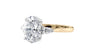 Oval & Pear 3 Stone Diamond Engagement Ring