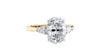 Oval & Pear 3 Stone Diamond Engagement Ring