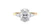 Oval & Pear 3 Stone Diamond Engagement Ring