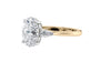 Oval & Pear 3 Stone Diamond Engagement Ring