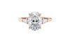 Oval & Pear 3 Stone Diamond Engagement Ring