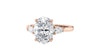 Oval & Pear 3 Stone Diamond Engagement Ring