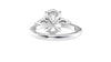 Oval & Pear 3 Stone Diamond Engagement Ring