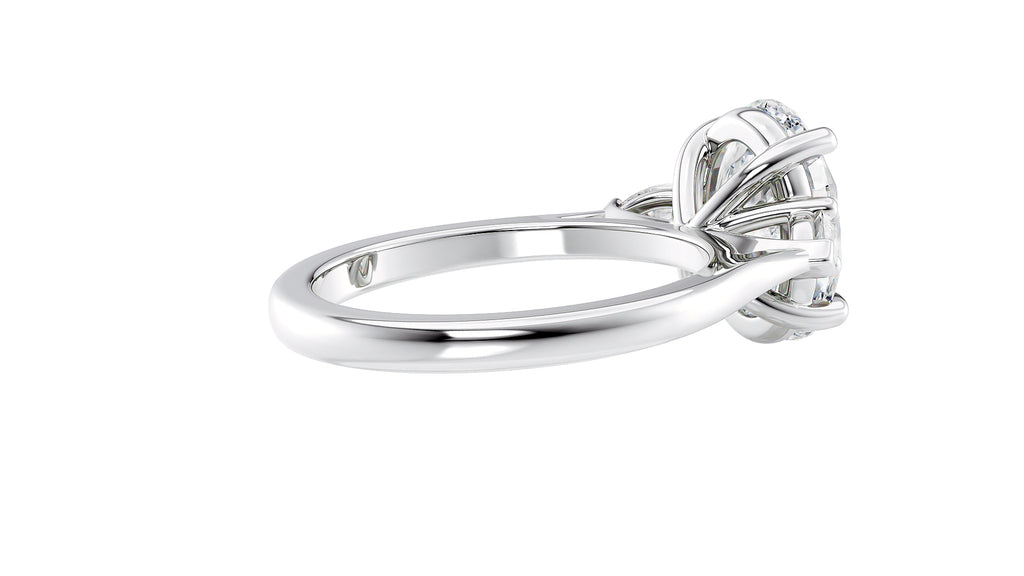 Oval & Pear 3 Stone Diamond Engagement Ring