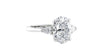 Oval & Pear 3 Stone Diamond Engagement Ring