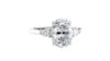 Oval & Pear 3 Stone Diamond Engagement Ring