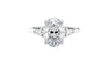Oval & Pear 3 Stone Diamond Engagement Ring