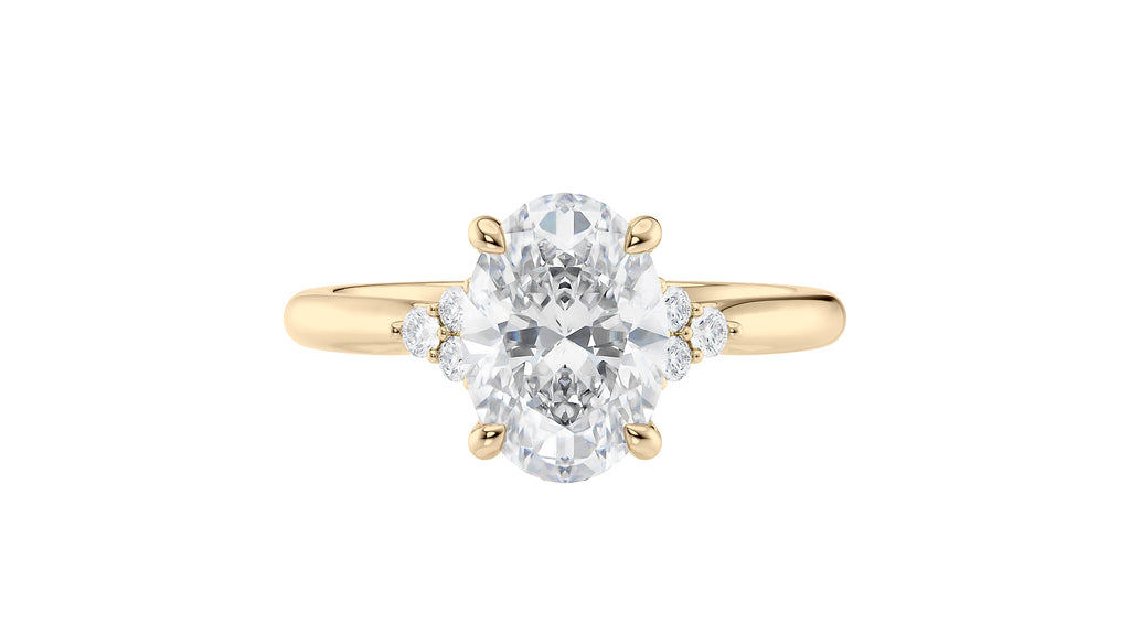 Oval Diamond Engagement Ring Trilogy Side Stones