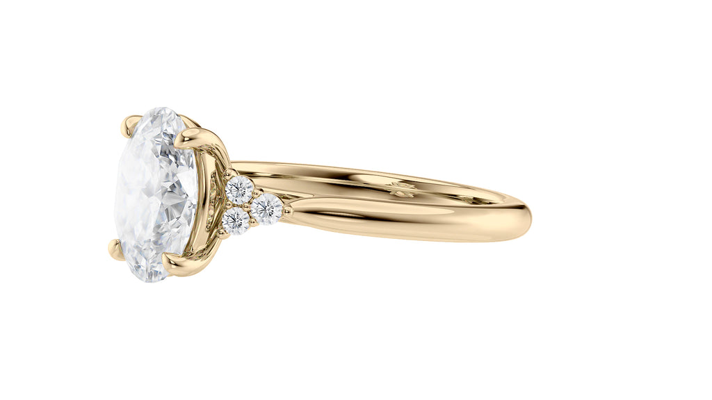 Oval Diamond Engagement Ring Trilogy Side Stones