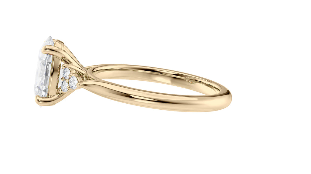 Oval Diamond Engagement Ring Trilogy Side Stones