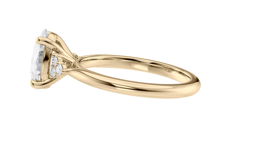 Oval Diamond Engagement Ring Trilogy Side Stones