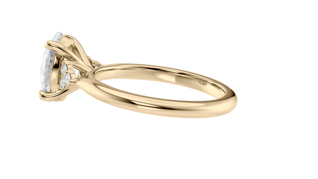 Oval Diamond Engagement Ring Trilogy Side Stones