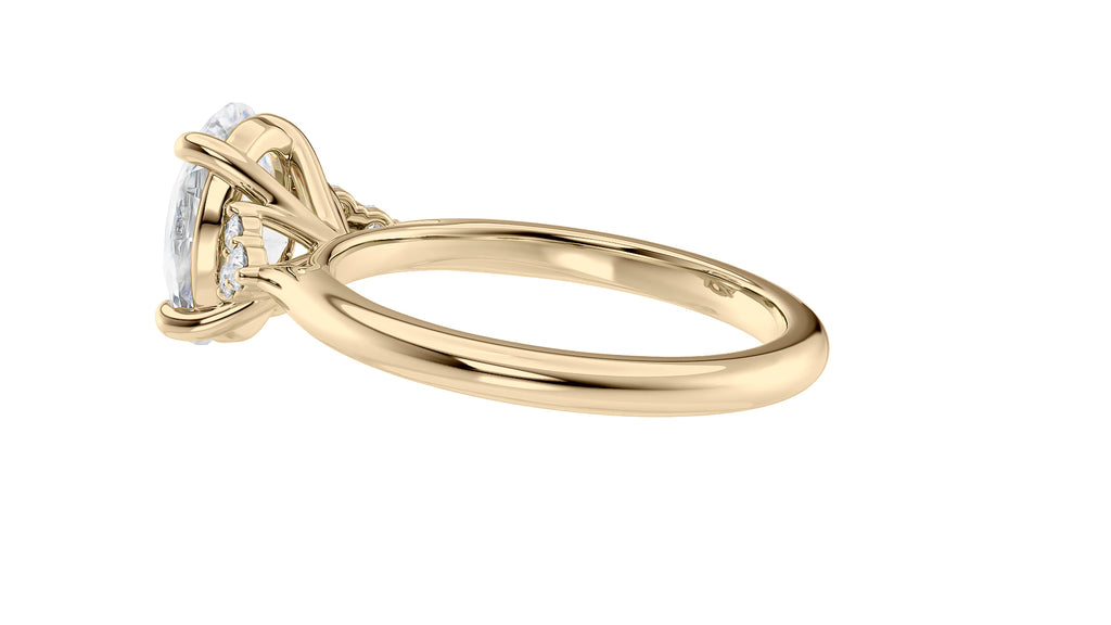 Oval Diamond Engagement Ring Trilogy Side Stones