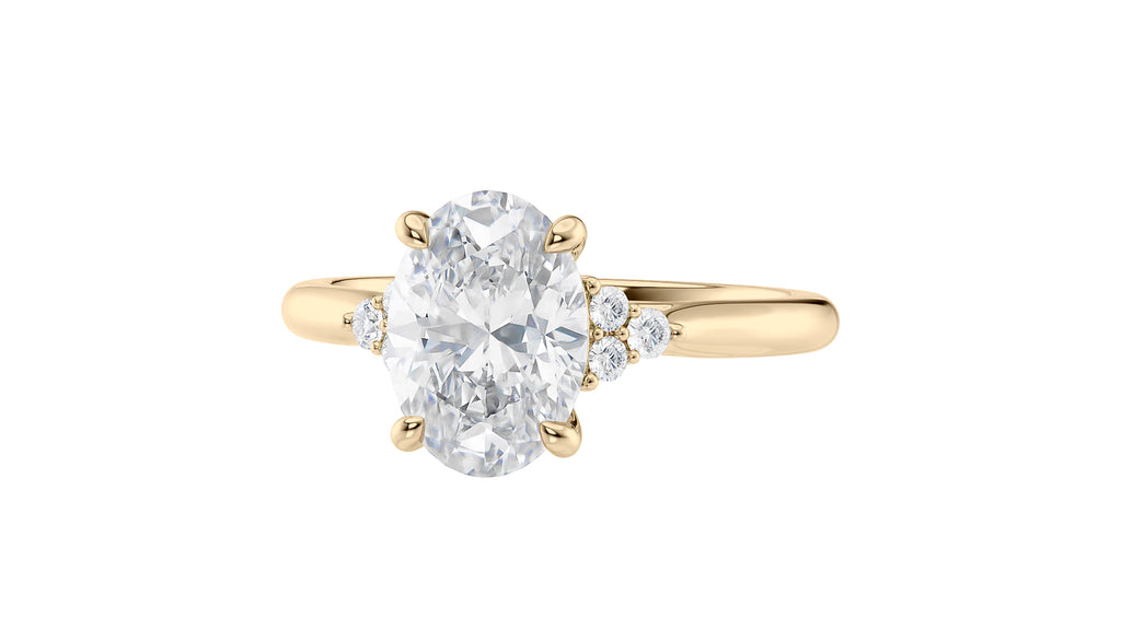 Oval Diamond Engagement Ring Trilogy Side Stones