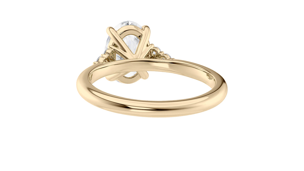 Oval Diamond Engagement Ring Trilogy Side Stones