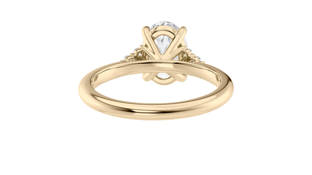 Oval Diamond Engagement Ring Trilogy Side Stones