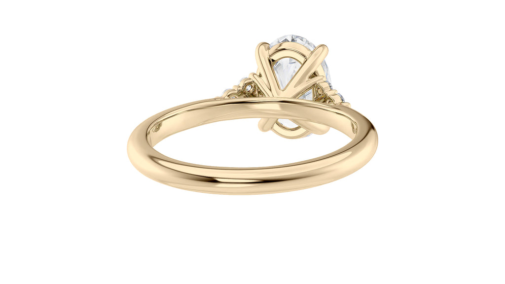 Oval Diamond Engagement Ring Trilogy Side Stones