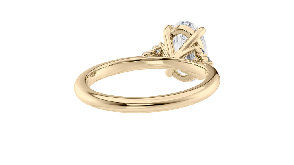 Oval Diamond Engagement Ring Trilogy Side Stones