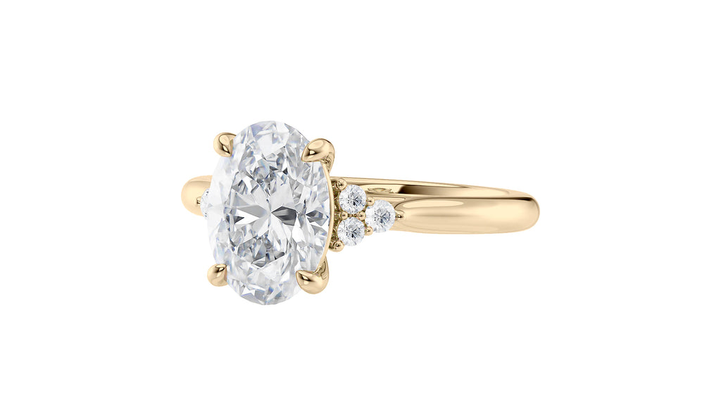 Oval Diamond Engagement Ring Trilogy Side Stones