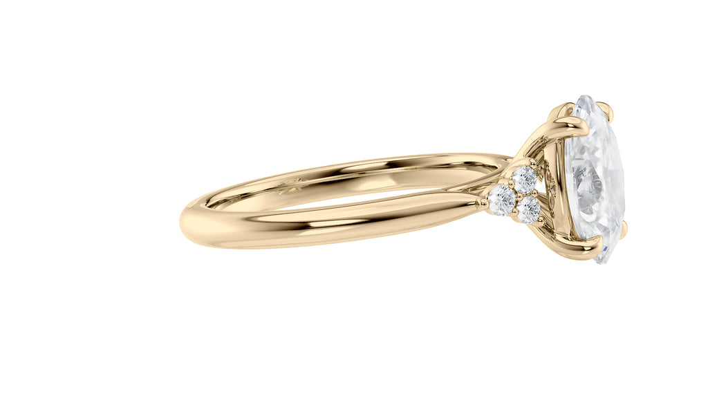 Oval Diamond Engagement Ring Trilogy Side Stones