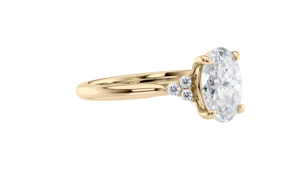 Oval Diamond Engagement Ring Trilogy Side Stones