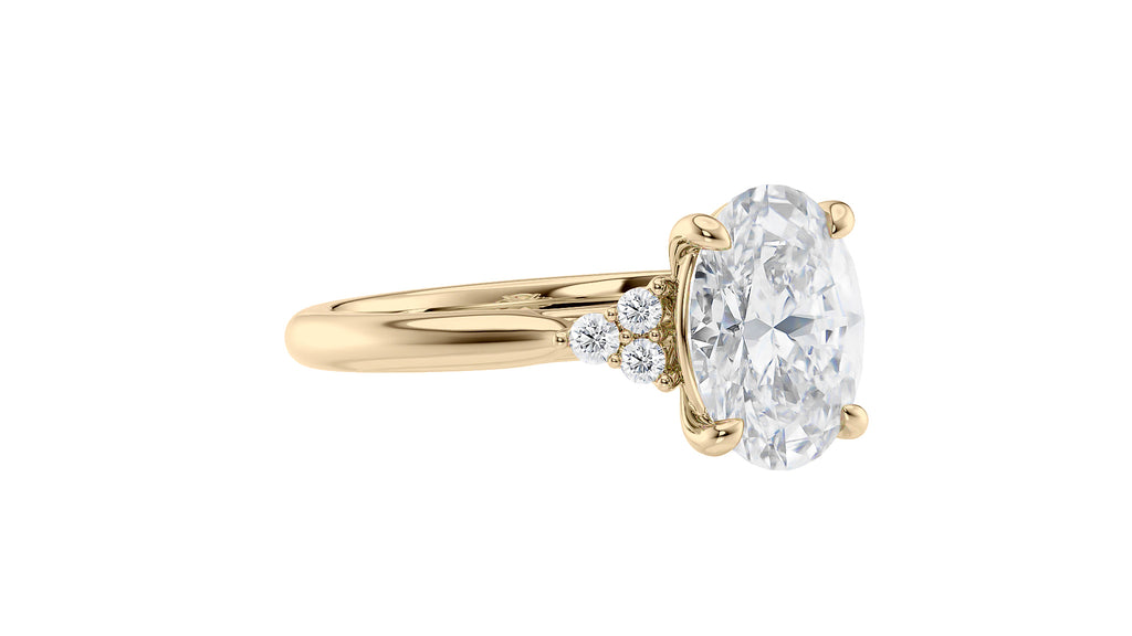 Oval Diamond Engagement Ring Trilogy Side Stones