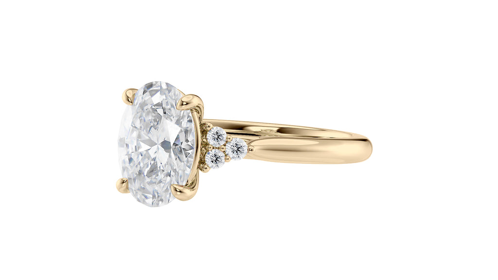 Oval Diamond Engagement Ring Trilogy Side Stones